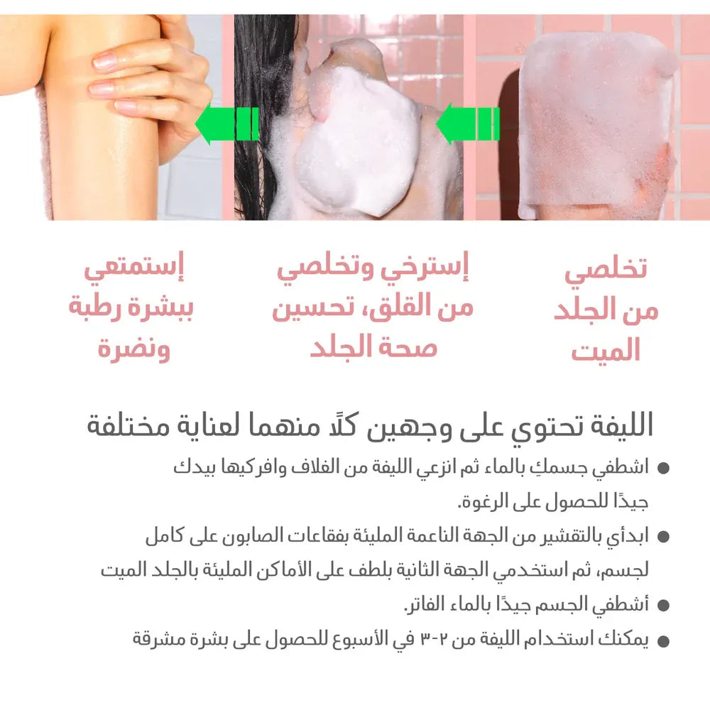 Mom's Bath Recipe Body Peeling Pad Trouble Care pink (8 pcs per box)